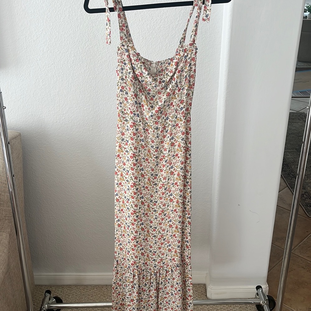 Reformation Nikita white floral print midi-dress size 0